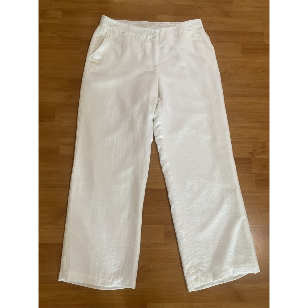 Travelers Collection by Chico's Women's Size 2.5 / M White Ankle Lined Pants